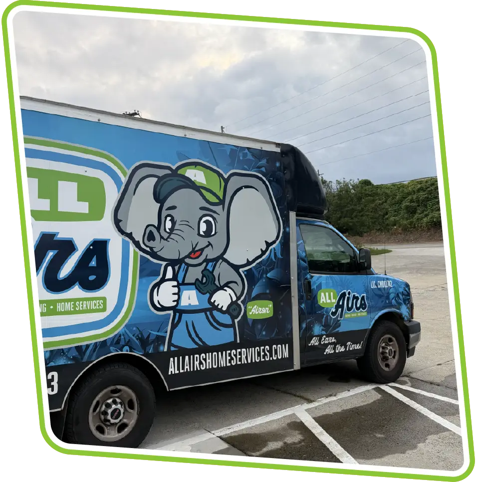 All Airs Home Services work van with company branding and phone number